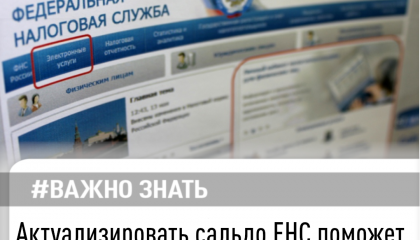 Актуализировать сальдо ЕНС поможет электронный сервис  ФНС России
